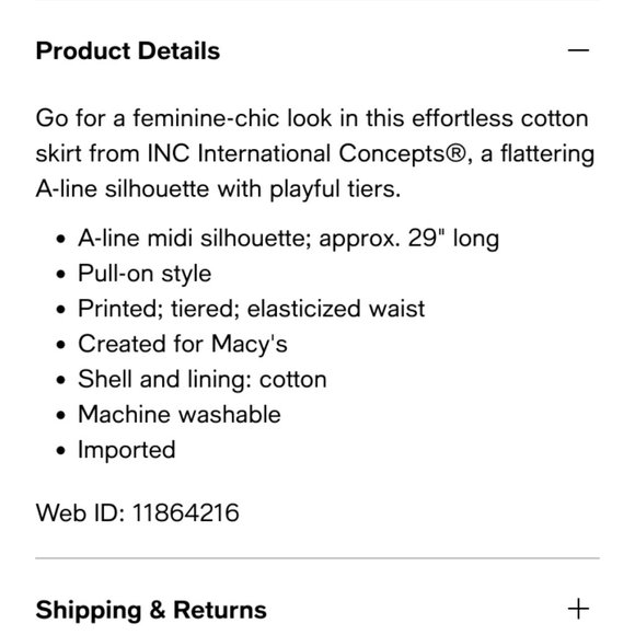 INC Concepts Marleney Garden pink tiered skirt made for Macy's - Picture 5 of 10